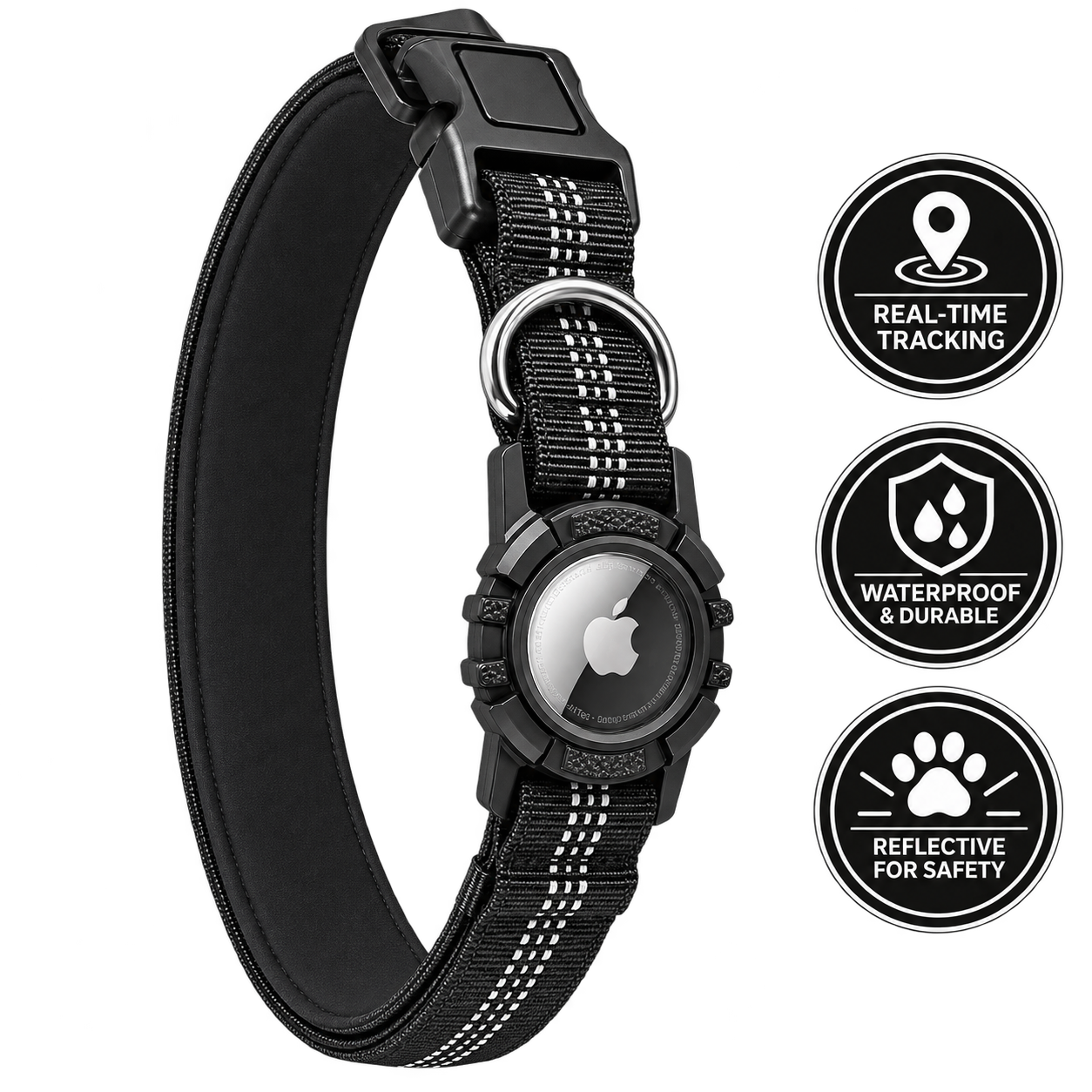 Pawloc™ - Dog Collar with Waterproof AirTag Case